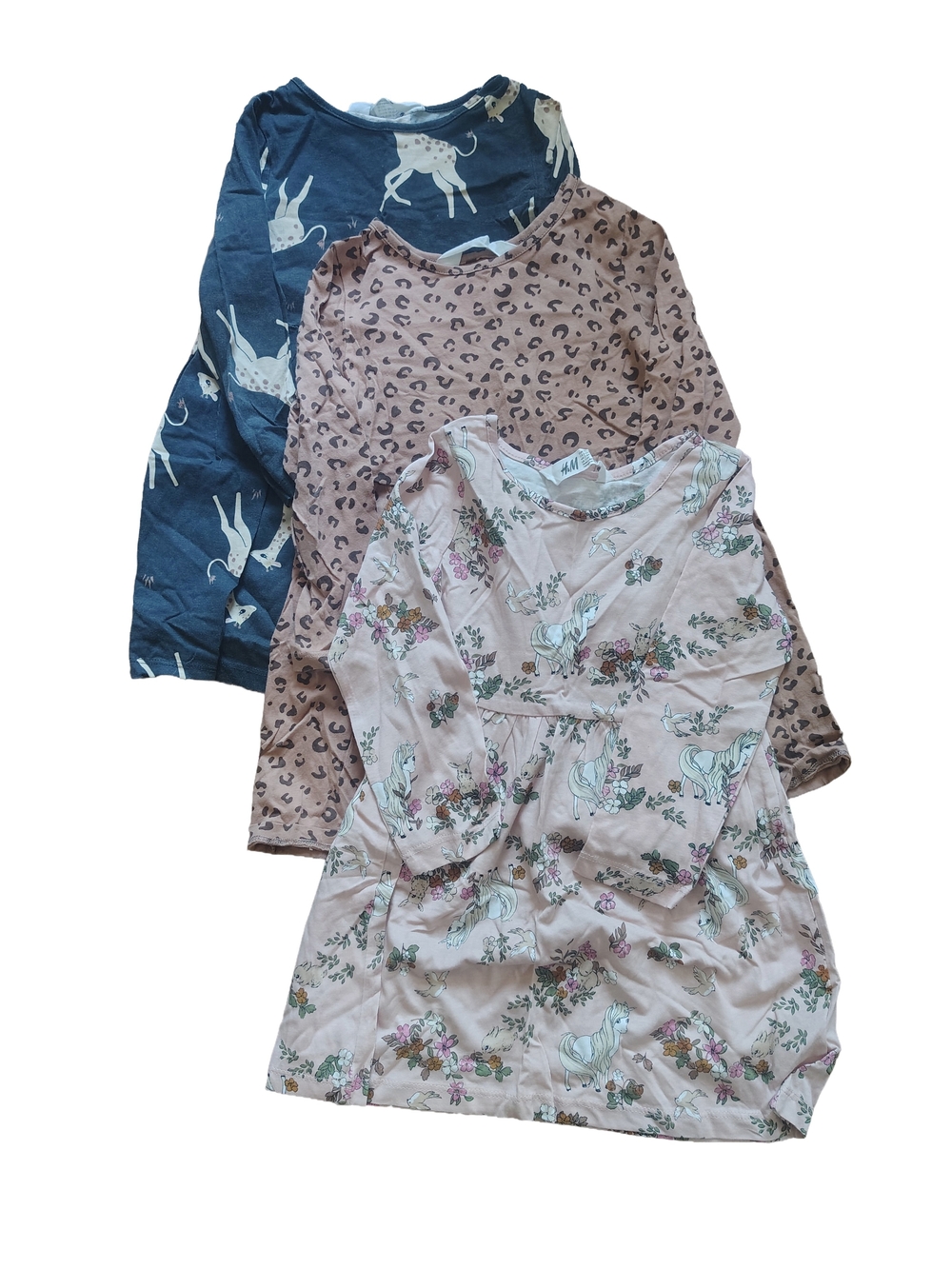 H&M Girls' Unicorn Floral, Animal Print & Giraffe Print Dresses Size 3/4t